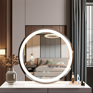 <span class=keywords><strong>Espejo</strong></span> de belleza inteligente de lujo con luces <span class=keywords><strong>LED</strong></span>, sensor de cuerpo de marco de vidrio para decoración de pared de baño, <span class=keywords><strong>espejo</strong></span> redondo moderno - Product Image 1