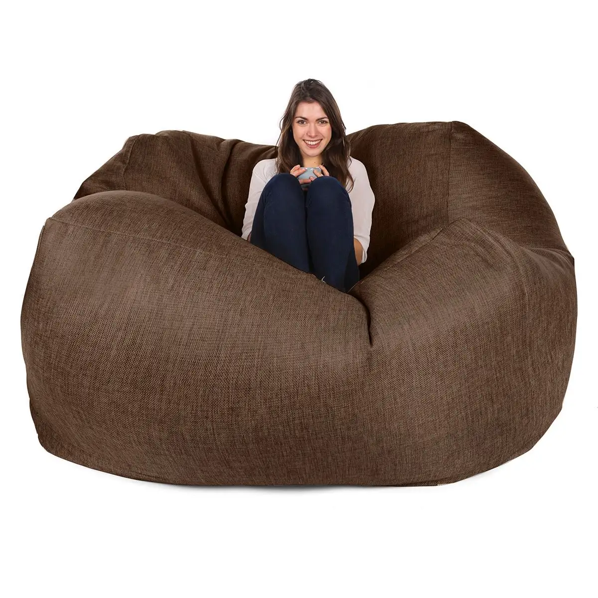 Sofá perezoso gigante para niños y adultos, silla grande de terciopelo suave para exteriores, bolsas grandes de cuero, cama de 7 pies