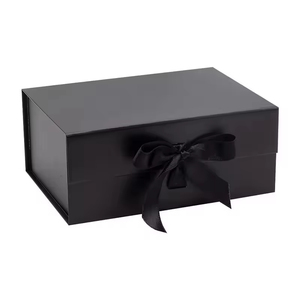 Boîte cadeau en papier pliable de luxe avec logo personnalisé, vente en gros, fermeture magnétique, avec ruban - Product Image 5