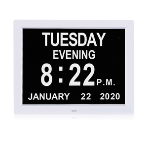 12 tùy chọn báo thức ngày tháng tự động làm mờ Thêm lớn 12 inch Đồng hồ lịch ngày kỹ thuật số mất trí nhớ đồng hồ tầm nhìn cao tuổi - Product Image 1