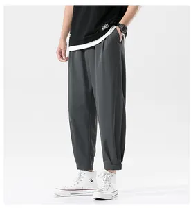 Groothandel Licht Ijs Zijde Casual Broek Mannen Straight Pak Broek Capri Zomer Broek