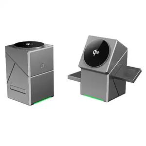 Carga inalámbrica <span class=keywords><strong>de</strong></span> 15W, 3 en 1, <span class=keywords><strong>cubo</strong></span> LED, botón con Sensor táctil, estación Vertical portátil, imán, soporte plegable, cargadores multifunción - Product Image 5