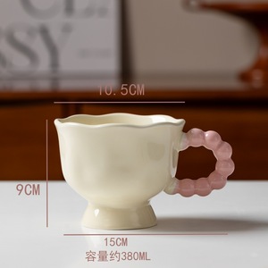 แก้วเซรามิกวาดลายสไตล์ฝรั่งเศส - แก้วกาแฟและชาที่มีความสวยงามสูง - Product Image 4
