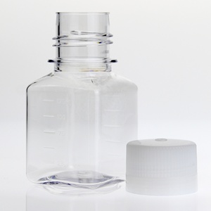 정사각형 투명 PET 플라스틱 미디어 병 50ml-1000ml 크기 세포 배양 혈청 시약 플라스크 실험실 병 - Product Image 3