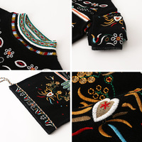 Pull en tricot brodé à col rond pour femmes de luxe personnalisé Pull jacquard à manches longues Pull-over