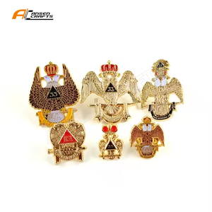 Pin de Solapa Masónico de Doble Corona de Águilas de <span class=keywords><strong>33</strong></span> <span class=keywords><strong>Grados</strong></span>, Insignia Masónica, Insignia de Francmasonería - Product Image 1