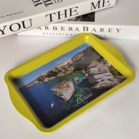 Plateau à rouler portable en métal laqué, avec logo personnalisé, pour tabac et accessoires de fumeur