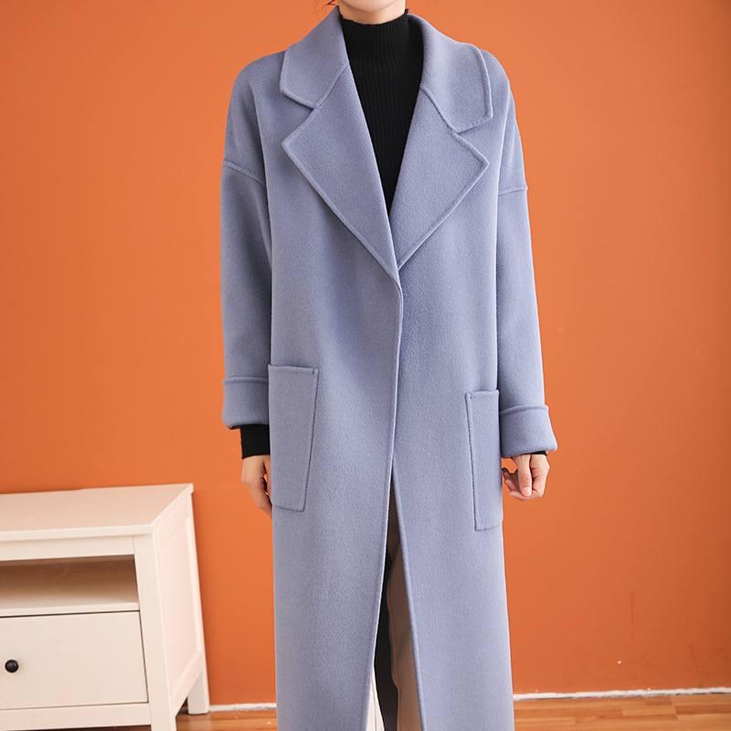 New Fashion Ladies European Long Wool Coat Women