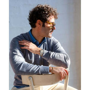 Suéter Clásico Heyfoo para Hombre, Cuello en V, Gris-1, Cachemira, Calibre 18, Cálido para Invierno, Tejido Jacquard, Logotipo Decorativo, Mangas Largas - Product Image 4