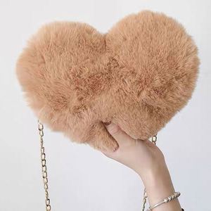 Nuevo Bolso de Moda con Forma de Corazón de Peluche, Bolso de Mano con Cadena, Bolso Tipo Tote para Mujer - Product Image 3