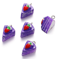 Dessin animé 3D Mini fraise gâteau résine pendentif breloque pour artisanat fabrication de bijoux collier à faire soi-même Bracelet boucle d'oreille accessoires W438
