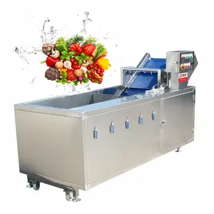 Línea de cinturón eléctrico para limpieza de verduras, seta de jengibre, lavadora de burbujas de frutas