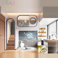Lit suspendu pour enfants, design minimaliste sur le thème de l'espace, lit superposé à deux couchages, chambre des jeux, lit ciel étoilé, maison dans les arbres