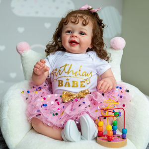 NPK 60CM Haute Qualité <span class=keywords><strong>YANNIK</strong></span> Grande Taille Bébé Reborn Toddler Populaire Fille Poupée Doux Câlin Corps avec Cheveux Bruns Enracinés - Product Image 2