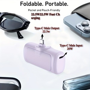 Batterie externe portable en forme de capsule avec câble intégré de 5000 mAh et personnalisation de la batterie externe portable - Product Image 6