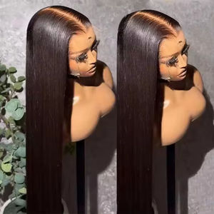 Peluca de Cabello Humano Vietnamita Virgen, Pelucas de Cabello Humano con Frente de Encaje Liso, Pelucas Frontales de Encaje HD sin Pegamento al por Mayor para Mujeres Negras - Product Image 1