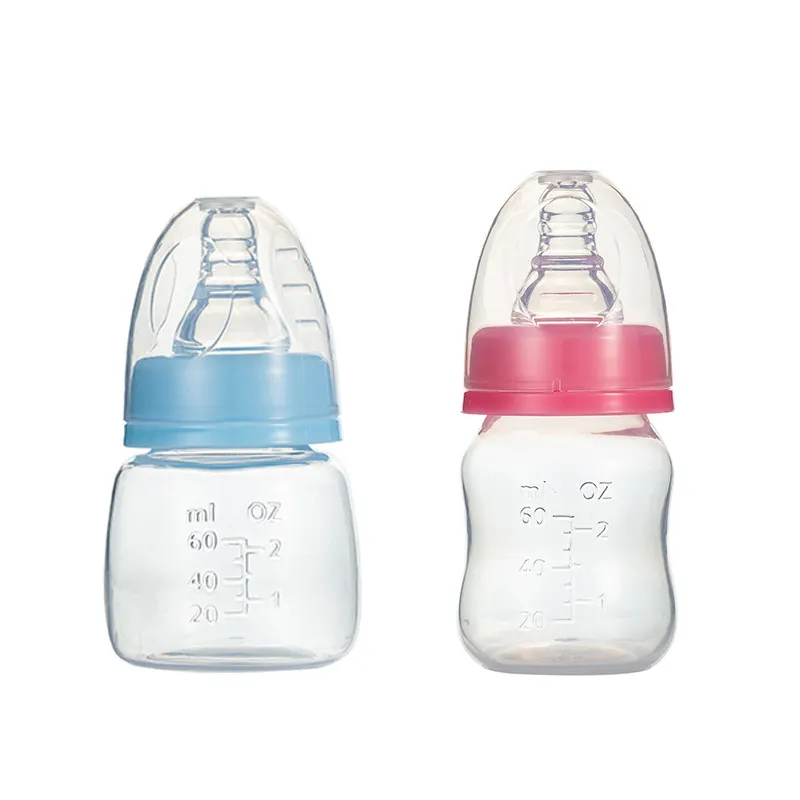 60ml Vente à Chaud Nouveau-Né Produits pour Bébé Anti-Étouffement de Qualité Alimentaire Silicone Mamelon Bébé Lait Biberons