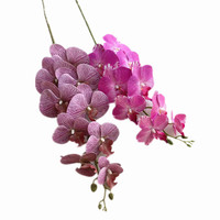 Fleur d'orchidée papillon artificielle, 9 têtes, faite à la main, toucher réel, PU, Phalaenopsis, moderne, respectueuse de l'environnement, Thanksgiving