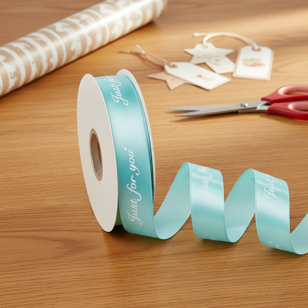 Factory Wholesale Silk Screen Printing Gift Ribbon Customised Logo Satin Ribbon