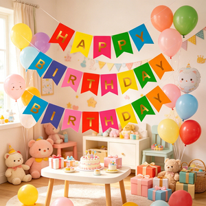 Guirnalda de Letras Multicolor de Feliz Cumpleaños, Dorado, 14 Piezas, 4 Metros, Decoraciones para Fiestas - Product Image 4