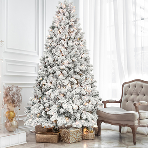 In Stock Flocked Artificial Christmas <b>Tree</b> Pvc Mixed Warm White UL <b>Lights</b> Christmas <b>Tree</b> for Decoration - Product Image 1
