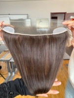 SHY HAIR Expédition immédiate HD 12*2 Compléments capillaires pour la ligne des cheveux, couleur naturelle, cheveux humains vierges bruts pour femmes souffrant de calvitie frontale