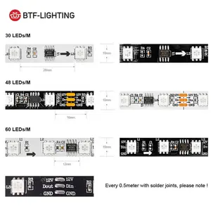 Fluorescent Alternative Gradient Sticky Housing High Brightness Pixel Rgbic Addressable Rgb Programmable Led Strip Ws2811 60leds