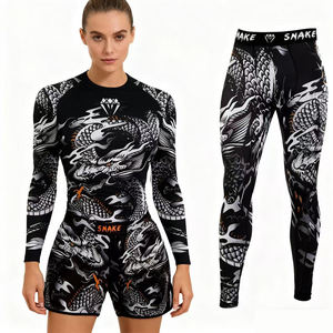 2026 Ademende 4 Stuks Custom Vrouwen Outfit Gym Fitness Dragen Lange Mouwen Elastische Rash Guard Mannen Leggings Trainingsset Trainingspak - Product Image 1