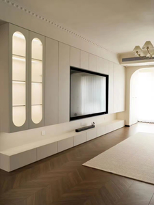 Mobile <span class=keywords><strong>TV</strong></span> in Legno <span class=keywords><strong>di</strong></span> Lusso Moderno, Set <span class=keywords><strong>di</strong></span> Arredamento per Soggiorno con Colore Personalizzabile, Applicazione per Camera da Letto, Soluzione Completamente Personalizzabile, <span class=keywords><strong>Disegni</strong></span> 3D - Product Image 2