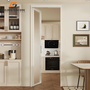 Porte intérieure moderne personnalisée pliante à double vitrage PD Nouveau design de porte coulissante pivotante pour salle de bain en aluminium PT pour la maison et la villa - Product Image 6