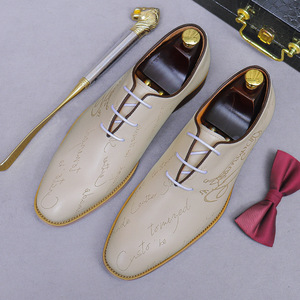 Luxury-Style Genuine Leather Oxford Men's Lace-Up Business Formal Shoes Men's Shoes of Cowhide English Color-Washed Simple Men's - Product Image 3