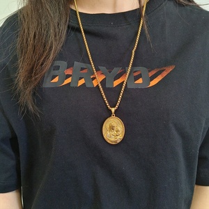 Nuova Collana con Ciondolo Religioso Cristiano in Acciaio Inossidabile Placcato Oro 18k con Madonna e <span class=keywords><strong>Gesù</strong></span> - Product Image 3