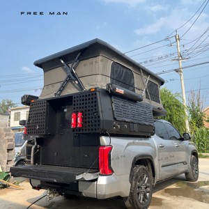 Tente de toit <span class=keywords><strong>pour</strong></span> camionnette Overland, ultralégère, 2-3 personnes, ABS, imperméable, toit souple pop-up, <span class=keywords><strong>pour</strong></span> camionnette Tundra grise - Product Image 1