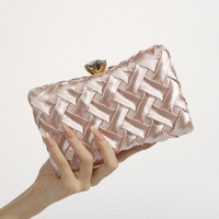 Sac de soirée pour femme, coque rigide, tissé, en satin brillant uni, minimaliste, avec logo personnalisé, fait main, à large bandoulière, pour bal de promo