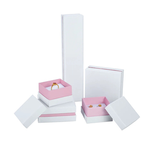 Fancy Pink Thâm Quyến Món Quà Nhỏ Độc Đáo Nhung Trang Sức Bông Tai/Nhẫn/Necklace Gift Set Chèn Bao Bì Giấy Hộp Lưu Trữ