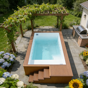 Kit de piscine hors sol en fibre de verre de qualité supérieure, style resort, protégé contre les UV pour une utilisation à long terme et des moments de plaisir en famille en plein air - Product Image 5