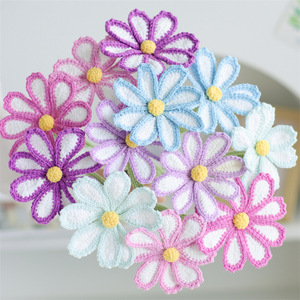 Hecho a mano de punto tejido <span class=keywords><strong>Artificial</strong></span> solo Galsang <span class=keywords><strong>Flor</strong></span> Crochet para Año Nuevo Pascua Día de San Valentín regalos amigas - Product Image 4