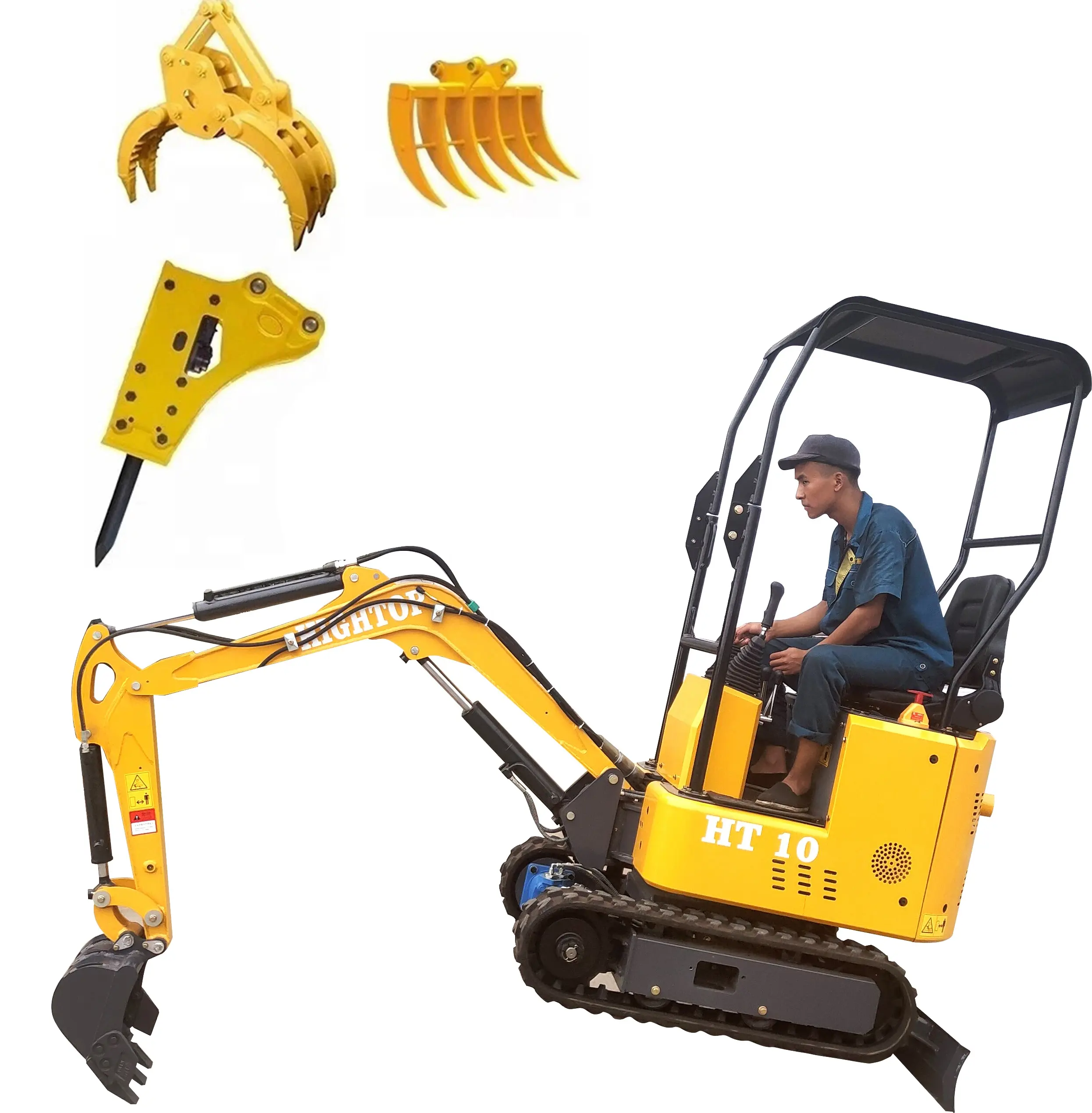 China mini Excavator 0.8T Small Digger 1 Ton Excavator With Rubber Track PC01
