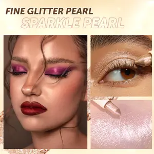 Özel etiket QIBEST uzun ömürlü makyaj Sparkle pırıltılı göz farı sopa Pigment göz farı çok amaçlı yüz vurgulayıcı kalem