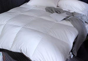 Cubrecolchón Popular de Plumas y Plumón para <span class=keywords><strong>Hotel</strong></span>, Grueso de 700gsm - 1200gsm, Suave, Blanco, con Elástico - Product Image 3