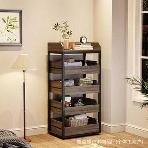 Modern minimalist wooden home <b>vegetable</b> rack, snack display rack, supermarket shelf, kitchen shelf - Product Image 2