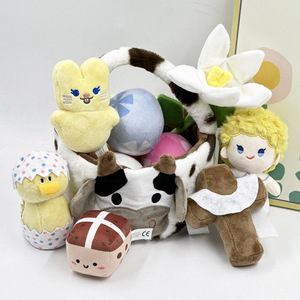 <b>Easter</b> Cow Plush <b>Basket</b> With Bunny and Egg Toys Set Cute Stuffed Animal Decoration for Kids <b>Easter</b> <b>Gift</b> - Product Image 3
