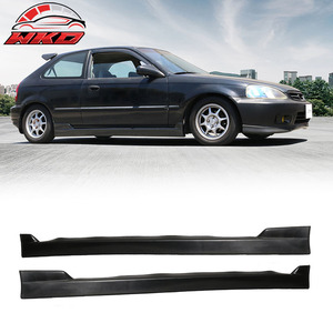 เหมาะสำหรับ Honda Civic 2 ปี 1996-2000 สเกิร์ตข้างทรง CS สีดำดิบ - Product Image 1