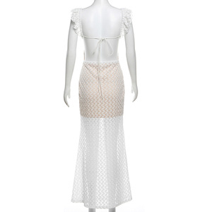 Abito 2024 moda da <span class=keywords><strong>donna</strong></span> primavera/estate stile europeo-abito senza maniche senza spalline con scollo a V puro senza scollo a schiena scoperta senza spalline - Product Image 3