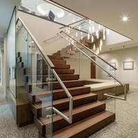 Escalier superposé sur mesure, escalier flottant en bois massif avec éclairage LED, structure en acier durable pour villa duplex
