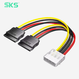 <span class=keywords><strong>สาย</strong></span>อะแดปเตอร์แปลงไฟ SATA IDE Molex 20AWG แจ็กเก็ตพีวีซียืดหยุ่นได้25ซม. ตัวแยกพอร์ตคู่ fdd/<span class=keywords><strong>pc</strong></span> <span class=keywords><strong>HDD</strong></span> + ดาต้า - Product Image 1