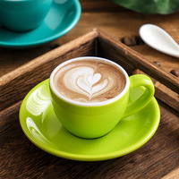 Ensemble de tasses à expresso en céramique colorées, modèle minimaliste standard américain, italien, européen, épaissi, T70 75ml