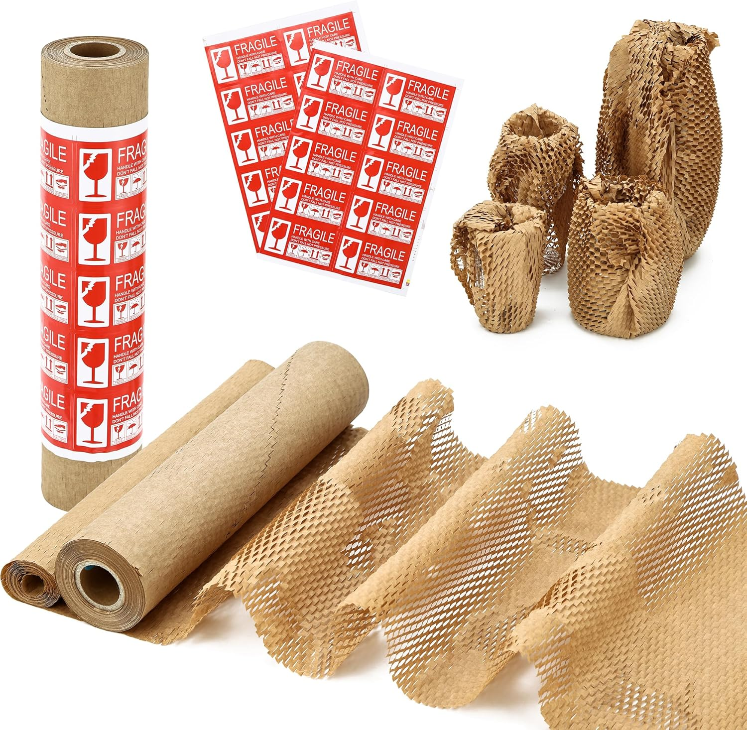 Wholesale Eco-Friendly Wood Pulp Honeycomb Packing Paper Colorful Biodegradable Protective Packaging Resin Coating Good Price