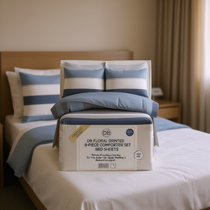 Juego de Edredón DB con Estampado Floral de 8 Piezas, Ropa de Cama de Poliéster y Algodón Tejido para Cama King y Queen, para Hogar, Bodas, Hotel, Dormitorio, Hospital - Product Image 2