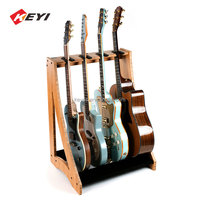 Présentoir en bois à structure simple et moderne personnalisé pour guitare mobilier de magasin de détail écologique